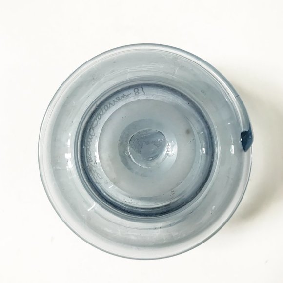 Frederick Warren Blue Art Glass Orb Sphere Oil Lamp Vase Signed 1981 - Picture 3 of 7